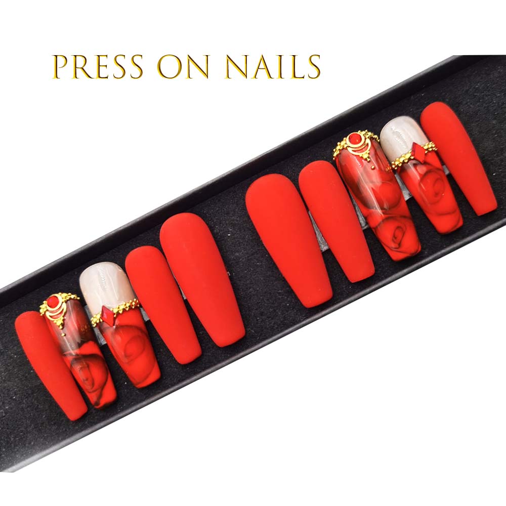KIT ROUGE PASSION PRESS ON NAILS NKF